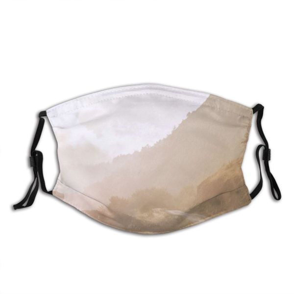 yanfind Idyllic Calm Rough Wild Mountain Explore Journey Road Highland Way Route Tranquil Dust Washable Reusable Filter and Reusable Mouth Warm Windproof Cotton Face