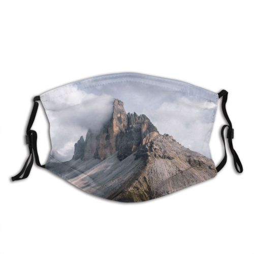 yanfind Idyllic Mountain Clouds Daytime Tranquil Scenery Mountains Peak Misty Outdoors Hazy Wilderness Dust Washable Reusable Filter and Reusable Mouth Warm Windproof Cotton Face