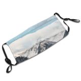 yanfind Ice Mountain Clouds Daytime Mountains Winter Peak Castle Snow Outdoors Trees Sky Dust Washable Reusable Filter and Reusable Mouth Warm Windproof Cotton Face