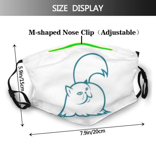 yanfind Isolated Elegant Fur Cat Kitty Cute Fuzzy Coon Fat Outlined Pet Fluffy Dust Washable Reusable Filter and Reusable Mouth Warm Windproof Cotton Face