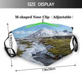 yanfind Ice Glacier Daylight Frosty Mountain Clouds Peaks Frozen Capped High Mountains Winter Dust Washable Reusable Filter and Reusable Mouth Warm Windproof Cotton Face
