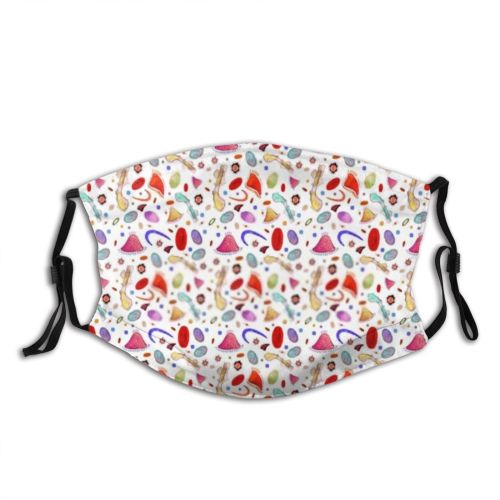 yanfind Candy Decor Mushrooms Fashion Inhabitants Dot Cute Seamless Colorful Beetles Raspberry Rastaman Dust Washable Reusable Filter and Reusable Mouth Warm Windproof Cotton Face