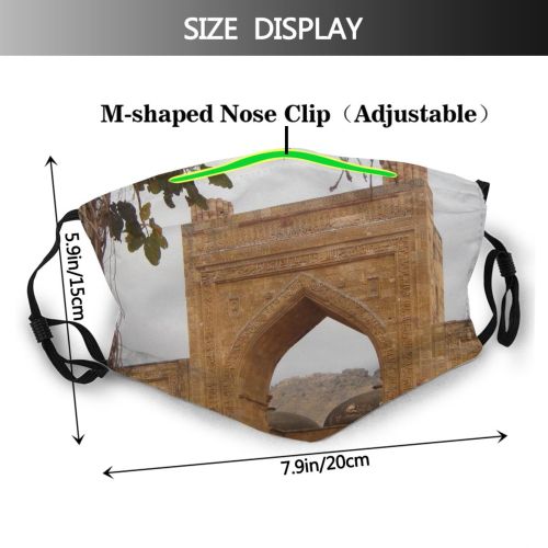 yanfind Chisti Islam Building Garib Fort Heritage Landmark History Arch Arch Sky Khwaja Dust Washable Reusable Filter and Reusable Mouth Warm Windproof Cotton Face