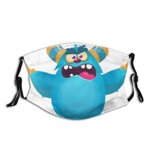 yanfind Crazy Shocked Halloween Clipart Gremlin Horned Cute Laughing Hungry Smiling Package Mouth Dust Washable Reusable Filter and Reusable Mouth Warm Windproof Cotton Face