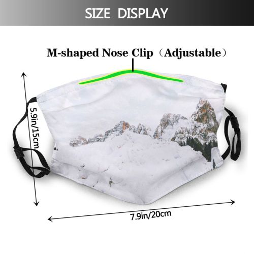 yanfind Idyllic Ice Pine Frosty Mountain Enviroment Snowy Rock Icy Coniferous Frozen Tranquil 013 Dust Washable Reusable Filter and Reusable Mouth Warm Windproof Cotton Face