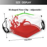 yanfind Flower Texture Fashion Love Beautiful Pretty Art Design Graphics Rose Curl Calligraphy Dust Washable Reusable Filter and Reusable Mouth Warm Windproof Cotton Face