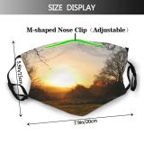 yanfind Sky Morning Natural Atmospheric Sun Sunset Landscape Sky Sunlight Tree Tree Autumn Dust Washable Reusable Filter and Reusable Mouth Warm Windproof Cotton Face
