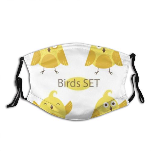 yanfind Isolated Farm Emoticon Lovely Childish Bird Artwork Little Comic Cute Wise Wildlife Dust Washable Reusable Filter and Reusable Mouth Warm Windproof Cotton Face