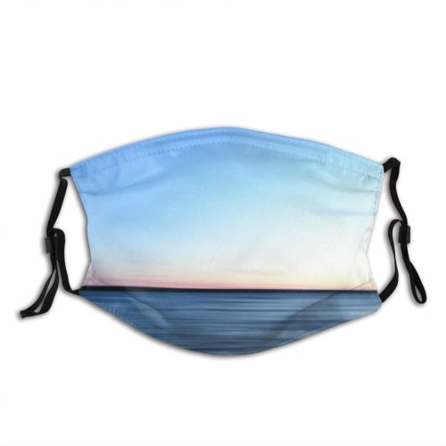 yanfind Waves Blur Sea Sky Horizon Ocean Calm Seaside Sound Daytime Sea Dust Washable Reusable Filter and Reusable Mouth Warm Windproof Cotton Face
