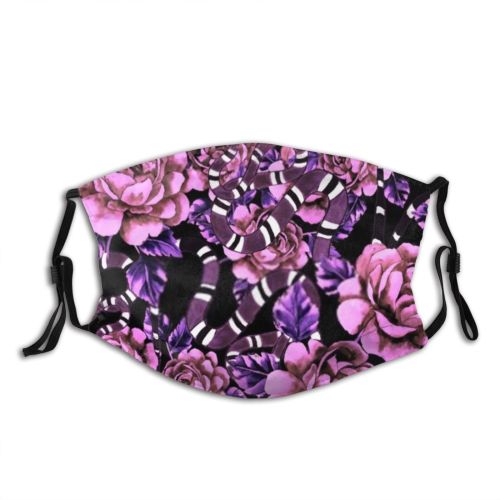yanfind Abstract Garden Decor Fashion Flora Little Cute Seamless Colorful Feminine Snake Summer   Dust Washable Reusable Filter and Reusable Mouth Warm Windproof Cotton Face