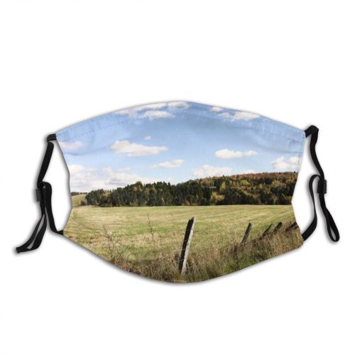 yanfind Grassland Cloud Landscape Sky Fall Tree Field Grass Natural Meadow Pasture Autumn Dust Washable Reusable Filter and Reusable Mouth Warm Windproof Cotton Face