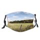yanfind Grassland Cloud Landscape Sky Fall Tree Field Grass Natural Meadow Pasture Autumn Dust Washable Reusable Filter and Reusable Mouth Warm Windproof Cotton Face