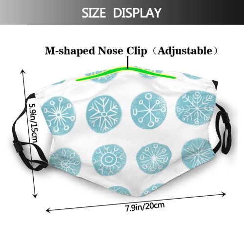 yanfind Ice Social Design Frost Star Doodle Meeting Lifestyles Reunion Snow Advertisement Abstract Dust Washable Reusable Filter and Reusable Mouth Warm Windproof Cotton Face