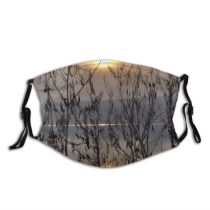 yanfind Mirror Sunset Sun Lake Landscape Sky Romania Sunrise Branch Tree Morning Natural Dust Washable Reusable Filter and Reusable Mouth Warm Windproof Cotton Face