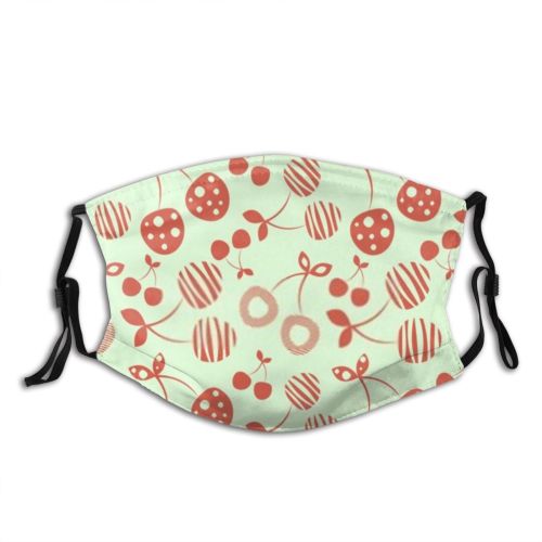 yanfind Abstract Cute Swatch Seamless Colorful Dots Eating Berry Natural Dessert Ornamental Summer Dust Washable Reusable Filter and Reusable Mouth Warm Windproof Cotton Face