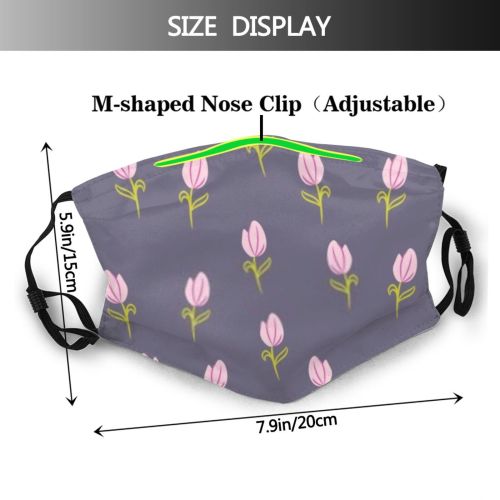 yanfind  Spring Flower Decor Romantic Cartoon Meadow Flowers Plant Bunch Tulips Rose Dust Washable Reusable Filter and Reusable Mouth Warm Windproof Cotton Face