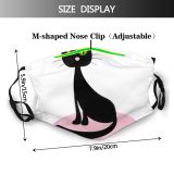 yanfind Abstract Isolated Elegant Whisker Witchcraft Picture Cat Kitty Cute Silhouette Pupils Pillow Dust Washable Reusable Filter and Reusable Mouth Warm Windproof Cotton Face