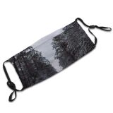 yanfind Winter National Perspective Winter Natural Atmospheric Woody National Sky Snow Chequamegon Pine Dust Washable Reusable Filter and Reusable Mouth Warm Windproof Cotton Face