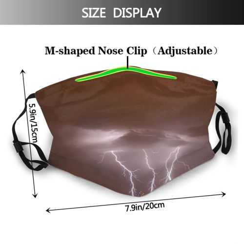 yanfind Winter Cloud Australia Perth Thunderstorm Lighting Sky Lightning Night Atmosphere Atmospheric Storm Dust Washable Reusable Filter and Reusable Mouth Warm Windproof Cotton Face