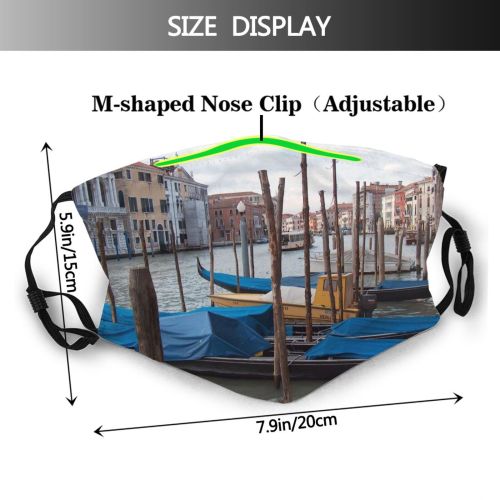 yanfind Winter Vehicle Gondola Boat Venezia Canal Venice Watercraft Channel Canal Transportation Waterway Dust Washable Reusable Filter and Reusable Mouth Warm Windproof Cotton Face