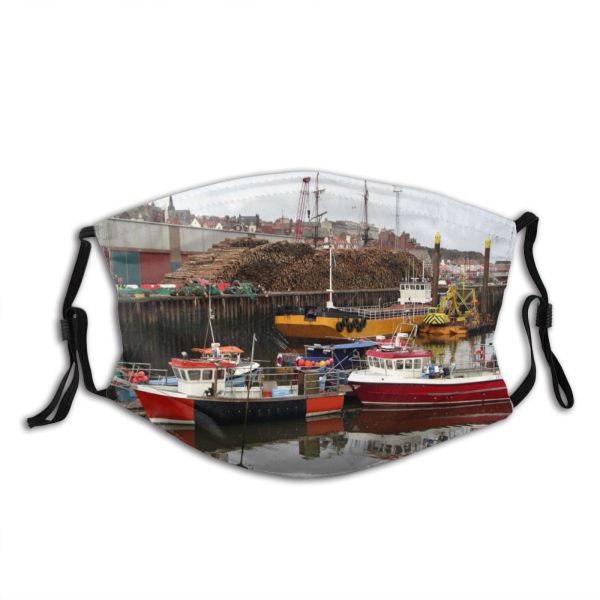 yanfind Marina Watercraft Harbor Fishing Transportation Sea Sky Harbour Trawler Vehicle Docks Vessel Dust Washable Reusable Filter and Reusable Mouth Warm Windproof Cotton Face