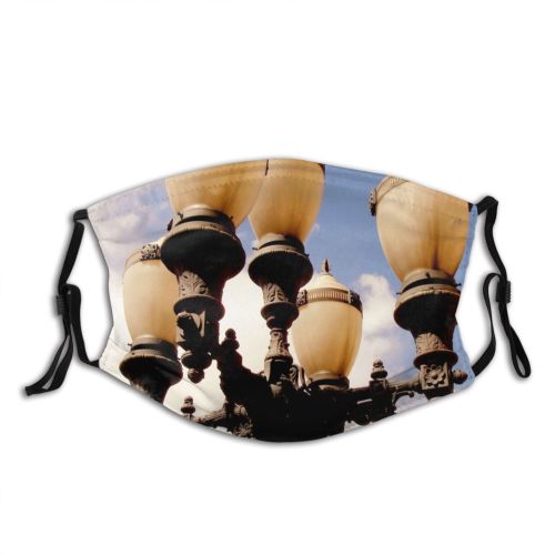 yanfind Street Lamp Old Sky Fixture Place Electric Sun Cloud Sky Symmetry Light Dust Washable Reusable Filter and Reusable Mouth Warm Windproof Cotton Face
