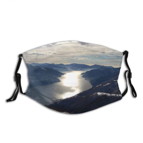 yanfind Ridge Ticino Lago Landforms Cloud Fell Mountain Sky Highland Range Mountainous Lake Dust Washable Reusable Filter and Reusable Mouth Warm Windproof Cotton Face