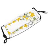 yanfind Flower Flower Floral Wildflower Plant Border Design Write Pedicel Communication Botany Fashion Dust Washable Reusable Filter and Reusable Mouth Warm Windproof Cotton Face