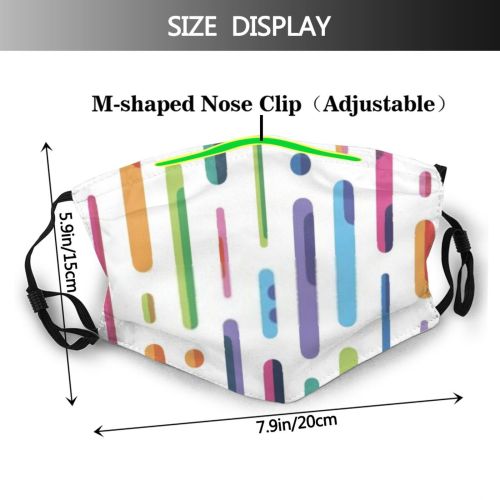yanfind Abstract Brush Drop Decor Cute Stick Seamless Colorful Strip Dotted Coloring Juicy Dust Washable Reusable Filter and Reusable Mouth Warm Windproof Cotton Face