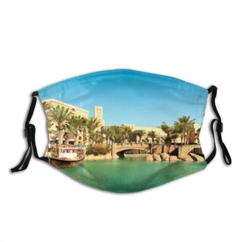 yanfind Castle Bridge Vacation Luxury Emirates East Sky Palm Gulf Dubai Famous Summer Dust Washable Reusable Filter and Reusable Mouth Warm Windproof Cotton Face