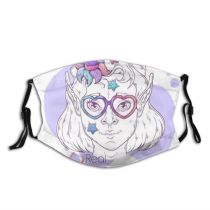 yanfind Crazy Rainbow Fashion Comic Cute Fantasy Magic Female Glasses Mouse Humor Horn Dust Washable Reusable Filter and Reusable Mouth Warm Windproof Cotton Face