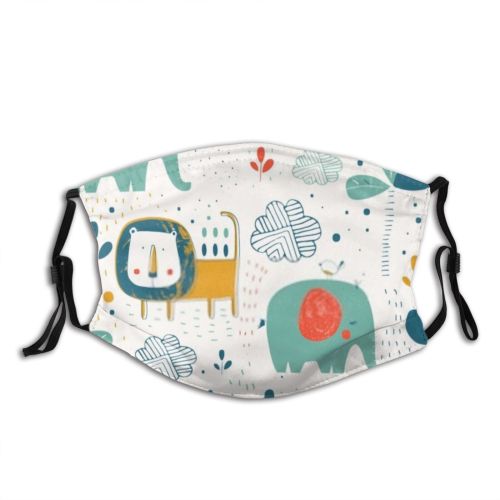 yanfind Chil Fauna Fun Kid Art Fabric Safari Tropical Texture Adorable Palm Abstract Dust Washable Reusable Filter and Reusable Mouth Warm Windproof Cotton Face