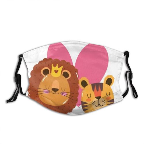 yanfind Little Cute Wildlife Child Simple Lion Faces Design Face Art Fun Forest Dust Washable Reusable Filter and Reusable Mouth Warm Windproof Cotton Face