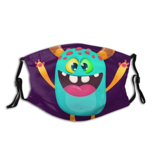 yanfind Crazy Isolated Smile Halloween Clipart Horned Cute Mascot Mouth Teeth Cheerful Fat Dust Washable Reusable Filter and Reusable Mouth Warm Windproof Cotton Face