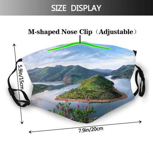 yanfind Idyllic Lake Daylight Mountain Forest Island Mountains Valley Fjord Hills Outdoors Sky Dust Washable Reusable Filter and Reusable Mouth Warm Windproof Cotton Face