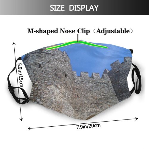 yanfind Turret Building Fortification Sky Gate Wall Byzantium Historic Samuel Ruins Castle Architecture Dust Washable Reusable Filter and Reusable Mouth Warm Windproof Cotton Face