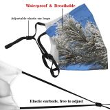 yanfind Winter Frost Freeze Sky Sugar Spruce Branches Woody Plant Cone Branch Needles Dust Washable Reusable Filter and Reusable Mouth Warm Windproof Cotton Face
