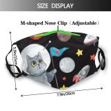 yanfind Isolated Moon Childish Earth Cat Kitty Cute Rocket Sky Astronomy Design Space Dust Washable Reusable Filter and Reusable Mouth Warm Windproof Cotton Face