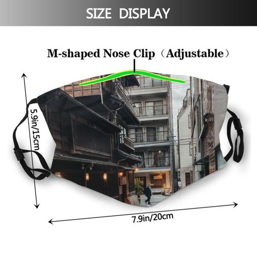 yanfind Japan Pavement Road Tokyo Japanese Urban Narrow Alley Electric Culture Architecture Street Dust Washable Reusable Filter and Reusable Mouth Warm Windproof Cotton Face