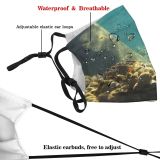 yanfind Marine Biology Scuba Snorkel Reef Reef Coral Seascape Sea Rock Scene Life Dust Washable Reusable Filter and Reusable Mouth Warm Windproof Cotton Face