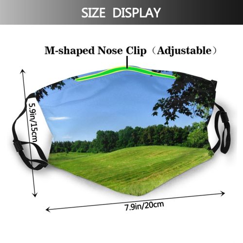 yanfind Field Summer Sky Meadow Tree Venue Landscapes Sport Grassland Spring Sky Grass Dust Washable Reusable Filter and Reusable Mouth Warm Windproof Cotton Face