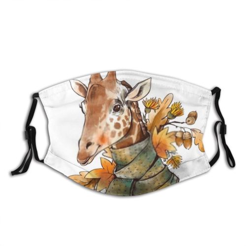 yanfind Isolated Safari Childish Tall Cute Nursery Wildlife Fall Doodle Autumn Savanna Vintage Dust Washable Reusable Filter and Reusable Mouth Warm Windproof Cotton Face