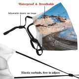 yanfind Country Roadside Social Capital Winding Environmental Landscape Point Trip Iceland Tranquility Polar Dust Washable Reusable Filter and Reusable Mouth Warm Windproof Cotton Face