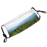 yanfind Idyllic Forest Foggy Clouds Misty Woods Tranquil Scenic Trees Hazy Sky Murky Dust Washable Reusable Filter and Reusable Mouth Warm Windproof Cotton Face