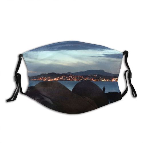 yanfind Night Horizon Florianopolis Bom Coast Cloud Mar Landscape Sea Sea Sky Night Dust Washable Reusable Filter and Reusable Mouth Warm Windproof Cotton Face