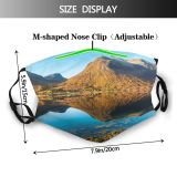 yanfind Lake Daylight Reflections Mountain Clouds High Mountains Peak Grass Outdoors Sky Stones Dust Washable Reusable Filter and Reusable Mouth Warm Windproof Cotton Face