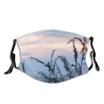 yanfind Dawn Grass Sunset Dry Autumn Bangkok Rural Tree Scene Snow Forest Sky Dust Washable Reusable Filter and Reusable Mouth Warm Windproof Cotton Face