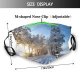 yanfind Infinity Vanishing Saxony Landscape Point Tree Snow Lower Way  Forward Sky Dust Washable Reusable Filter and Reusable Mouth Warm Windproof Cotton Face
