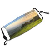 yanfind Idyllic Countryside Grass Rural Plants Landscape Lawn Pasture Scenic Hills Trees Sky Dust Washable Reusable Filter and Reusable Mouth Warm Windproof Cotton Face