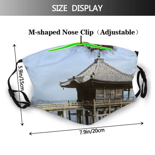 yanfind Garden Tree Lovers Nippon Roof Japanese Outdoor Gazebo Chinese Architecture Sky Nihon Dust Washable Reusable Filter and Reusable Mouth Warm Windproof Cotton Face